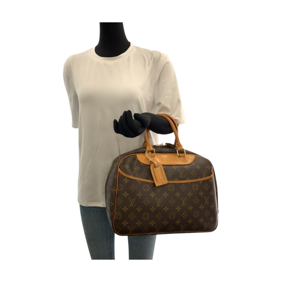 20203
LOUIS VUITTON ルイヴィトン モノグラム ドーヴィル ブラウン ゴールド金具 PVC M47270 ハンドバッグ レディース AB52