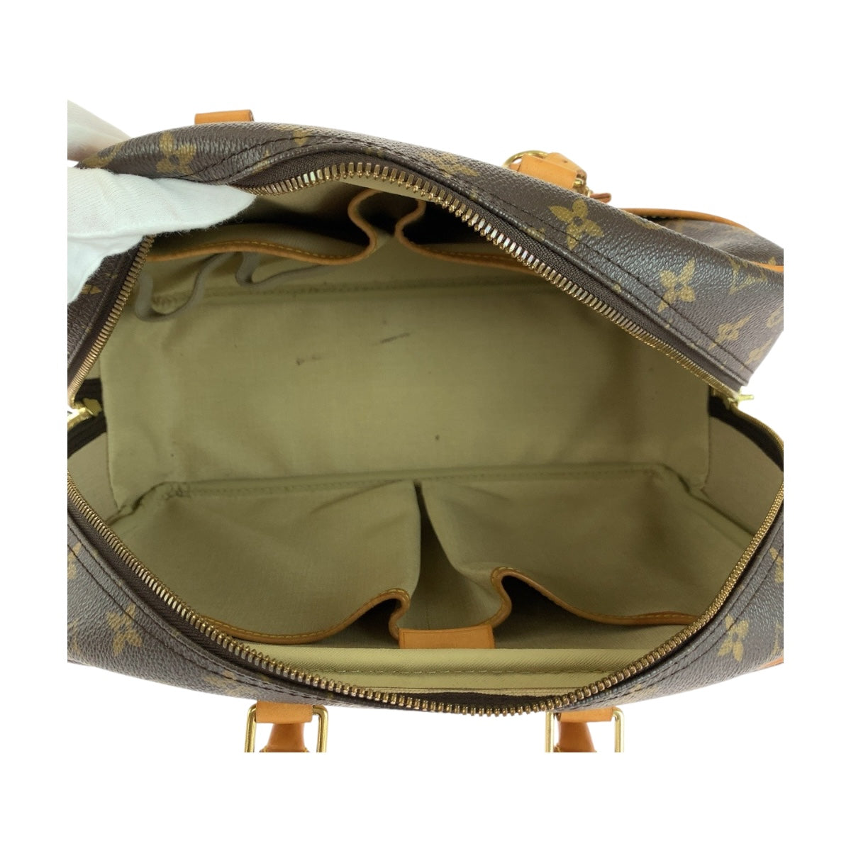 20203
LOUIS VUITTON ルイヴィトン モノグラム ドーヴィル ブラウン ゴールド金具 PVC M47270 ハンドバッグ レディース AB52