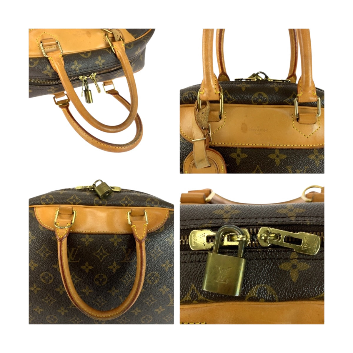 20203
LOUIS VUITTON ルイヴィトン モノグラム ドーヴィル ブラウン ゴールド金具 PVC M47270 ハンドバッグ レディース AB52