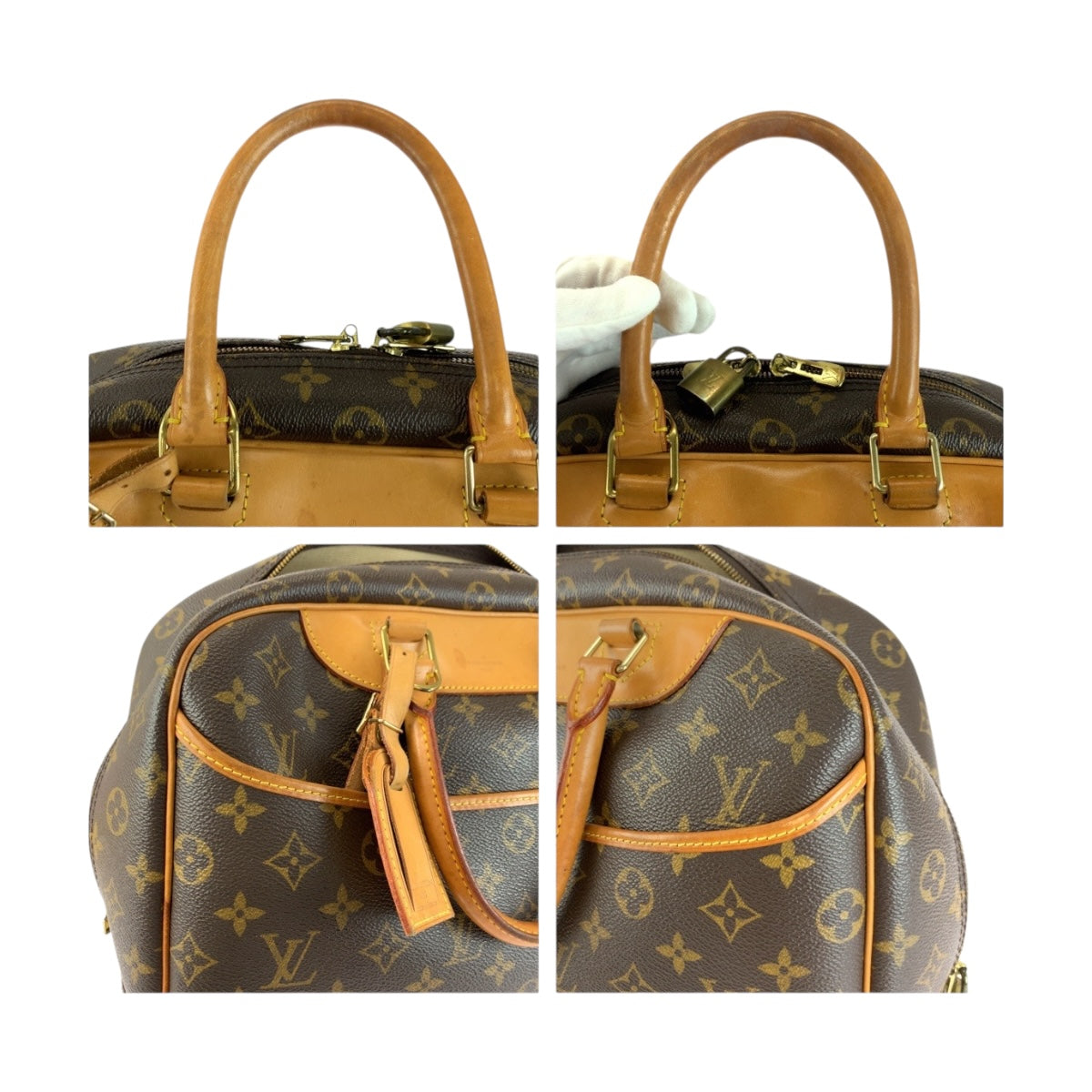 20203
LOUIS VUITTON ルイヴィトン モノグラム ドーヴィル ブラウン ゴールド金具 PVC M47270 ハンドバッグ レディース AB52