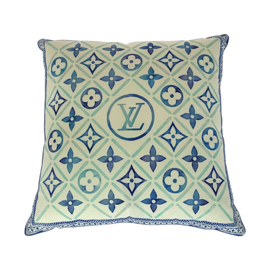 20206
LOUIS VUITTON ルイヴィトン モノグラム 男女兼用 ホワイト ブルー コットン インテリア クッション A62