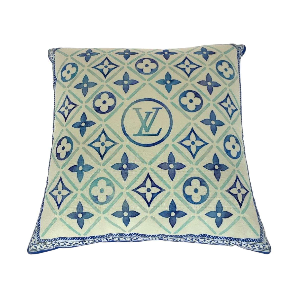 20206
LOUIS VUITTON ルイヴィトン モノグラム 男女兼用 ホワイト ブルー コットン インテリア クッション A62
