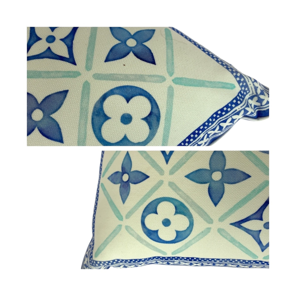 20206
LOUIS VUITTON ルイヴィトン モノグラム 男女兼用 ホワイト ブルー コットン インテリア クッション A62