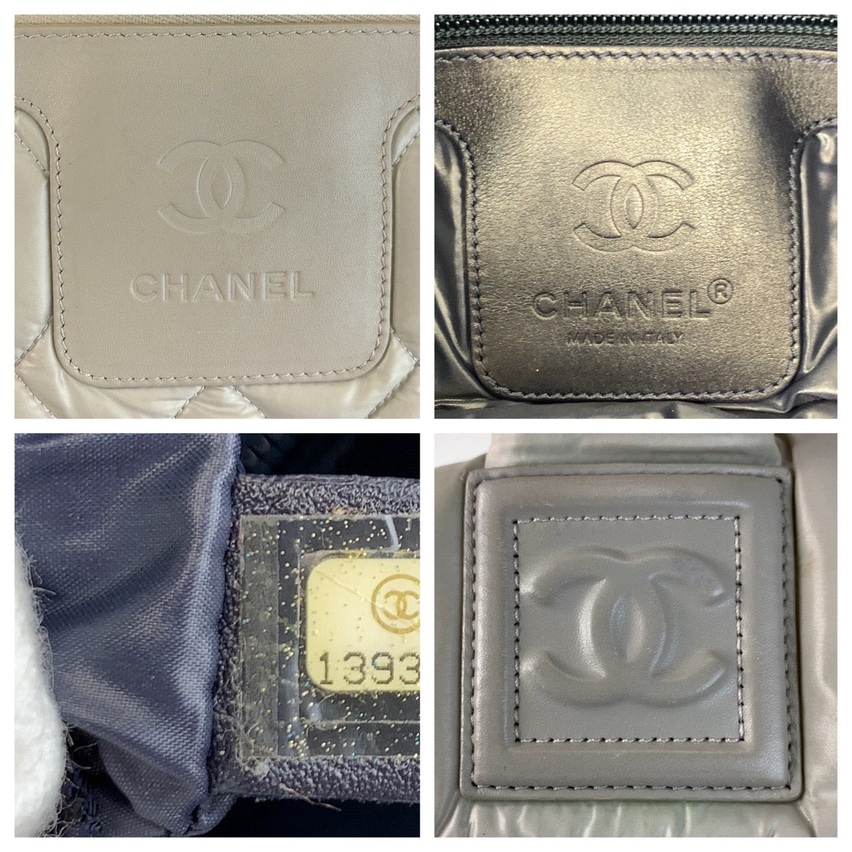 20210
CHANEL シャネル ココクーン グレー シルバー金具 ナイロン トートバッグ ショルダーバッグ レディース AB70
