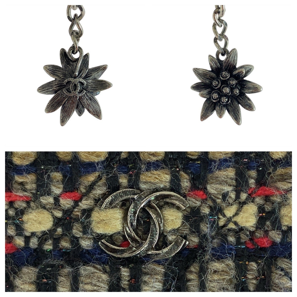 20212
CHANEL シャネル ココマーク マルチカラー 黒 シルバー金具 ツイード クラッチバッグ セカンドバッグ レディース A65