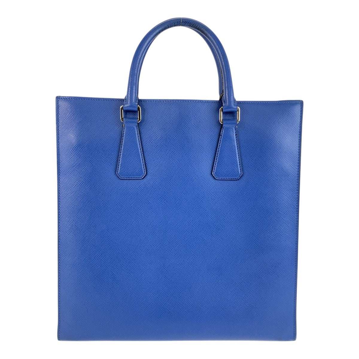 20213
PRADA プラダ サフィアーノ 三角ロゴプレート ブルー シルバー金具 レザー トートバッグ ハンドバッグ 男女兼用 メンズ ABP70