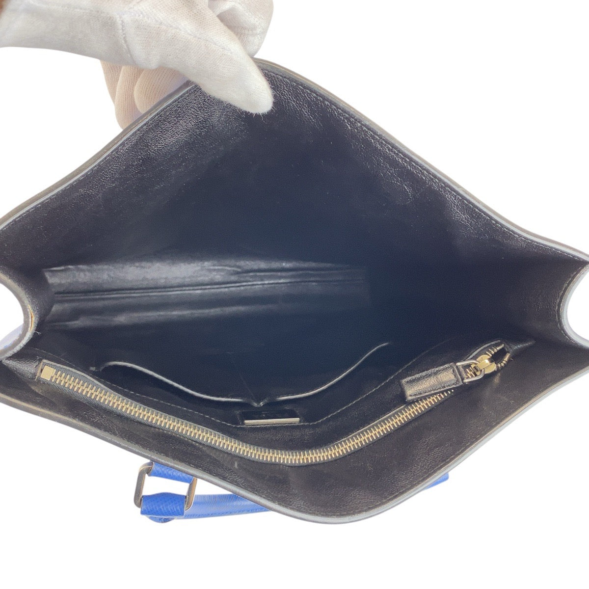 20213
PRADA プラダ サフィアーノ 三角ロゴプレート ブルー シルバー金具 レザー トートバッグ ハンドバッグ 男女兼用 メンズ ABP70