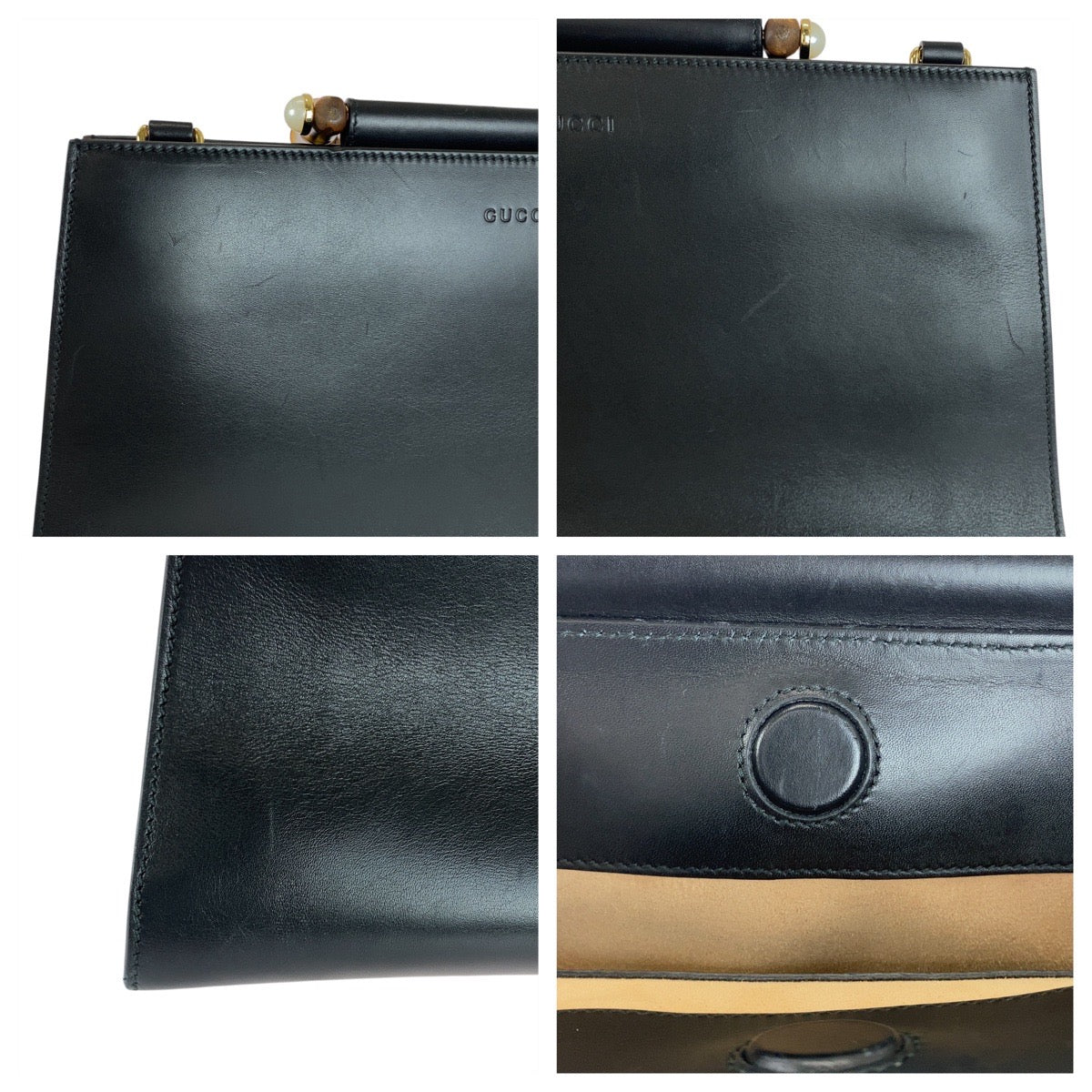 20217
GUCCI グッチ バンブー ニムフェア ブラック 黒 ゴールド金具 レザー 453764 ハンドバッグ ショルダーバッグ 2WAY レディース ABP82