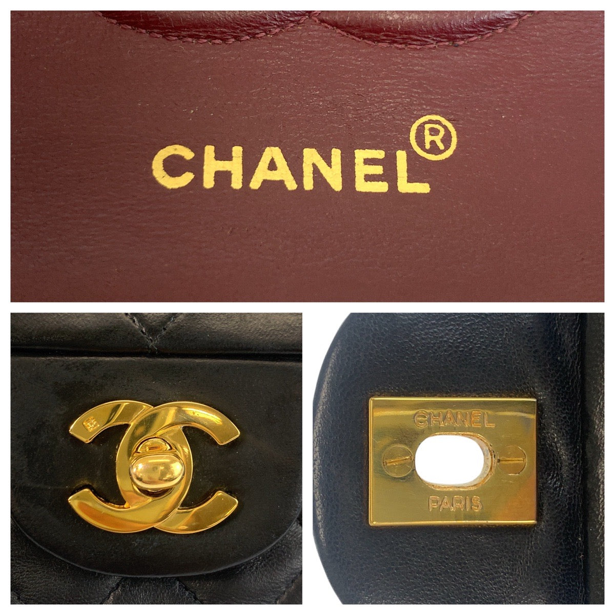 20224
CHANEL シャネル マトラッセ ダブルフラップ ココマーク ターンロック ブラック 黒 ゴールド金具 レザー チェーンショルダーバッグ レディース AB300