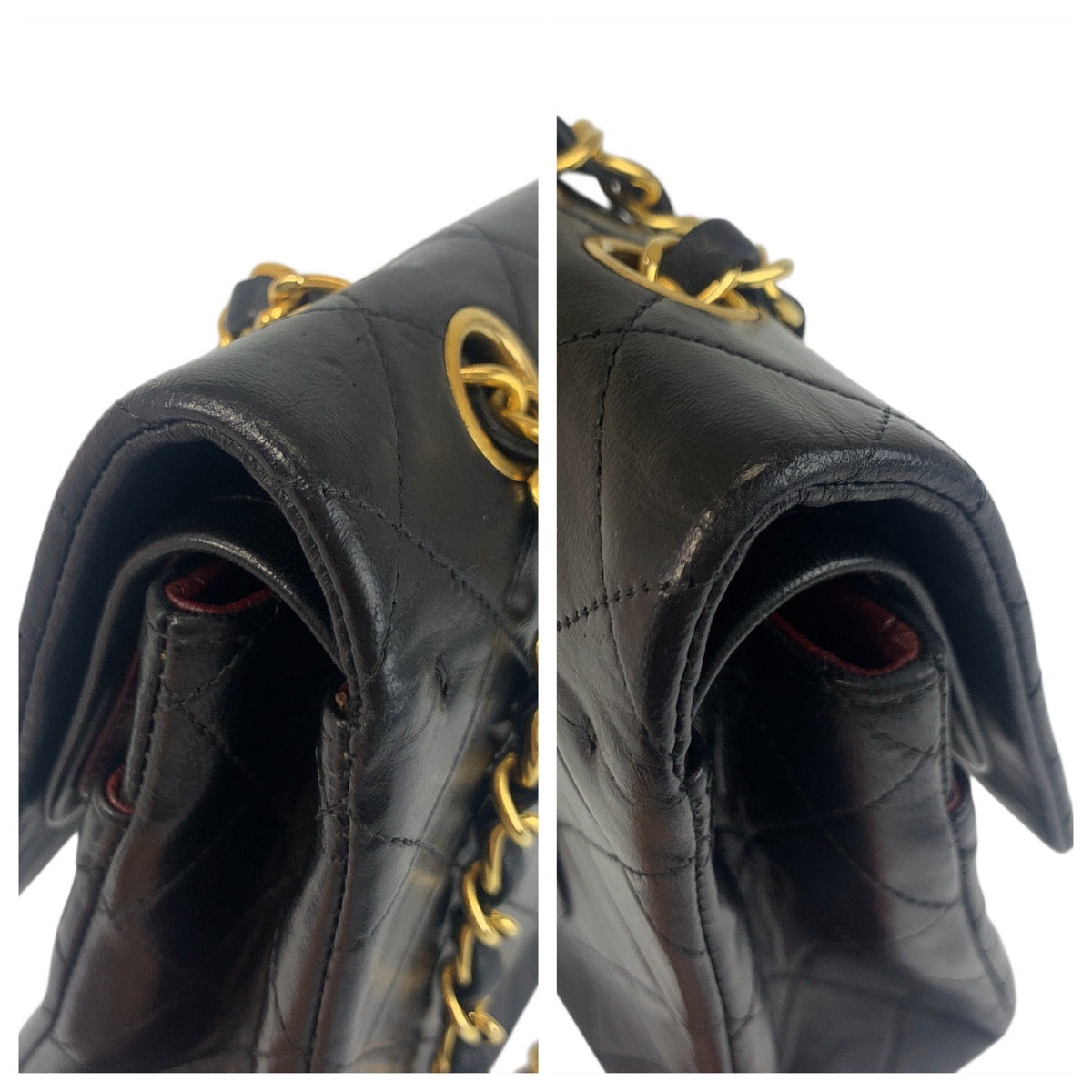 20224
CHANEL シャネル マトラッセ ダブルフラップ ココマーク ターンロック ブラック 黒 ゴールド金具 レザー チェーンショルダーバッグ レディース AB300