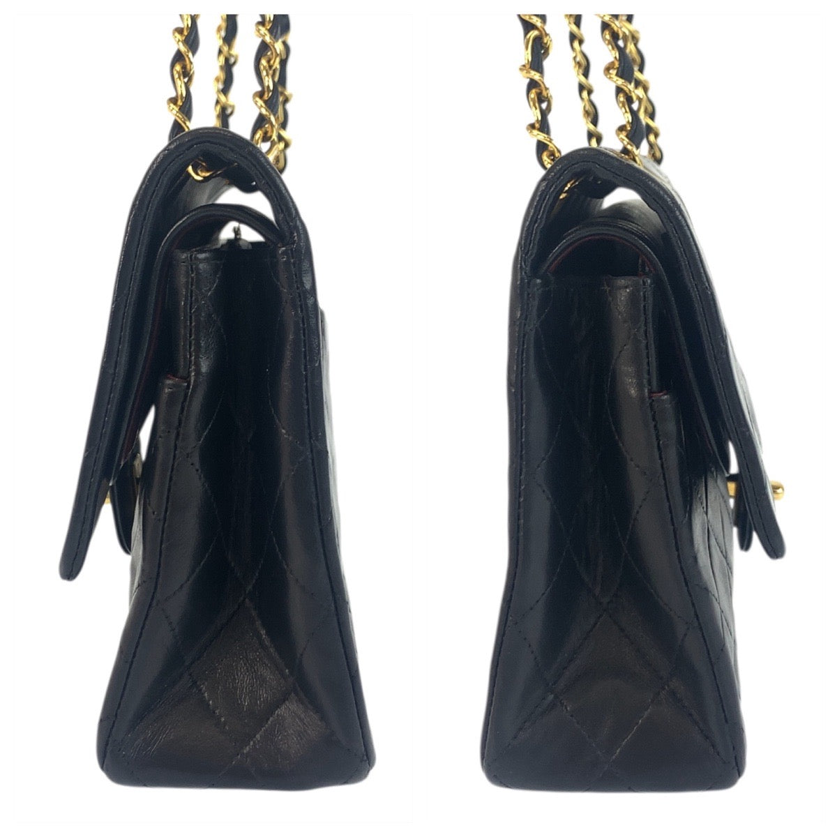 20224
CHANEL シャネル マトラッセ ダブルフラップ ココマーク ターンロック ブラック 黒 ゴールド金具 レザー チェーンショルダーバッグ レディース AB300