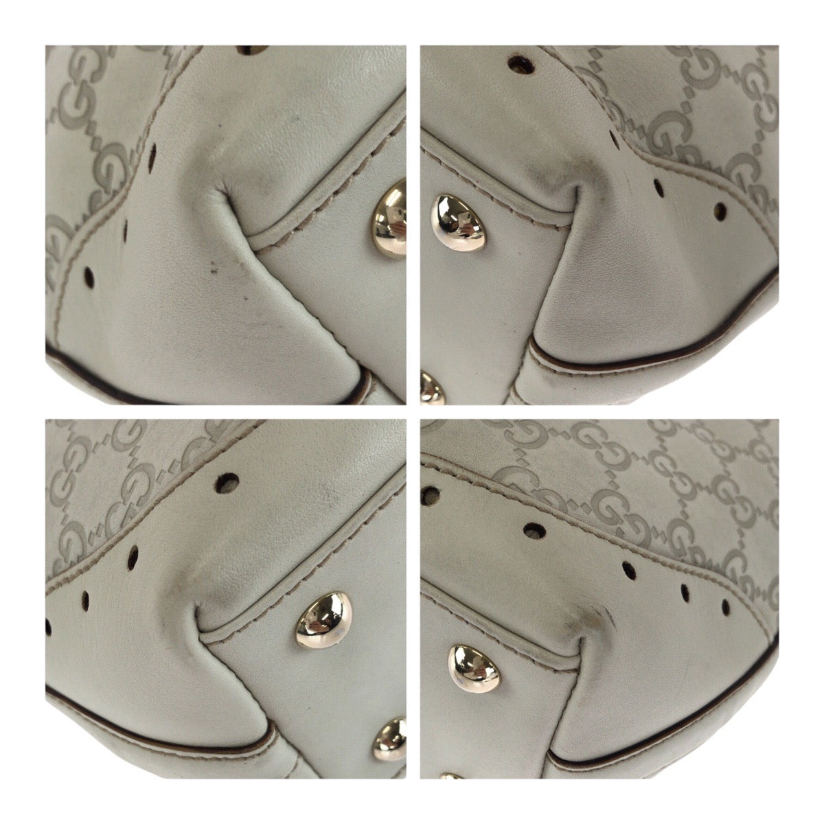 20227
GUCCI グッチ グッチシマ ホワイト ゴールド 金具 レザー 145994 トートバッグ ショルダーバック レディース AB30