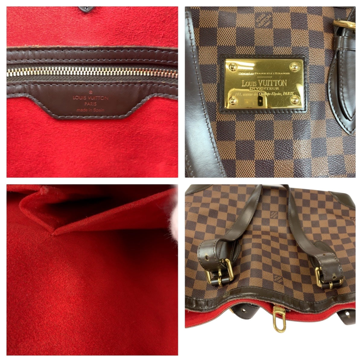 20229
LOUIS VUITTON ルイヴィトン ダミエ ハムステッドMM ブラウン ゴールド金具 PVC N51204 トートバッグ ショルダーバッグ レディース ABP74