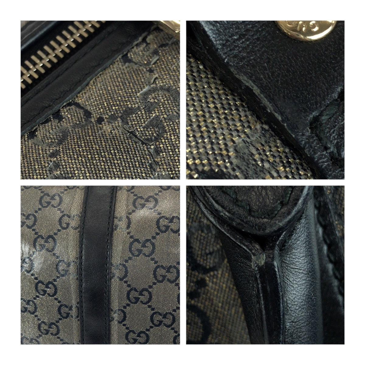 20231
GUCCI グッチ GGクリスタル グレー ブラック ゴールド 金具 PVC 193603 ハンドバッグ ボストンバッグ レディース AB32
