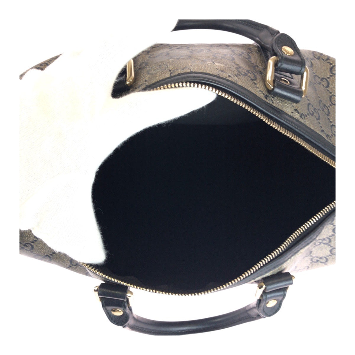 20231
GUCCI グッチ GGクリスタル グレー ブラック ゴールド 金具 PVC 193603 ハンドバッグ ボストンバッグ レディース AB32