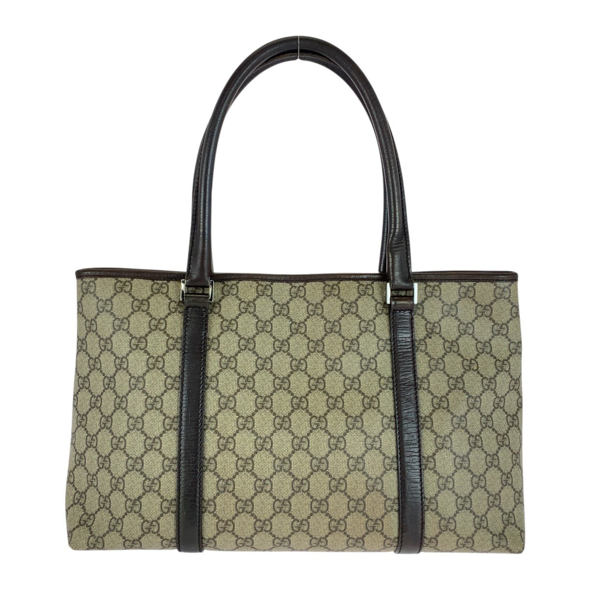 20233
GUCCI グッチ ベージュ ブラウン シルバー金具 GGスプリームキャンバス / レザー 114595 トートバッグ ショルダーバッグ レディース AB35