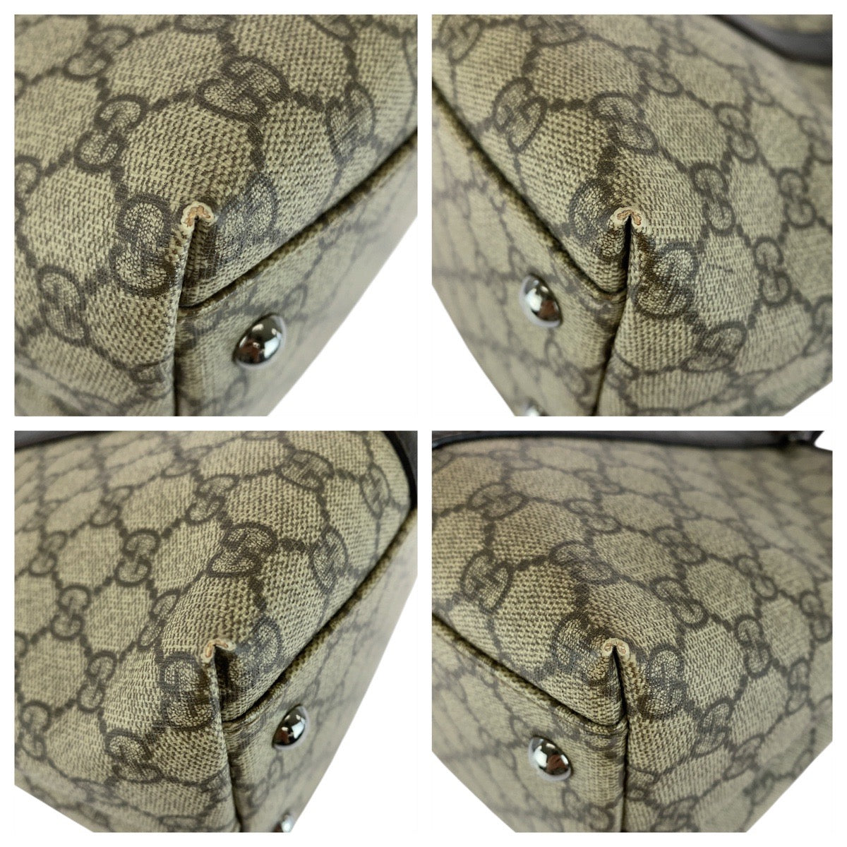 20233
GUCCI グッチ ベージュ ブラウン シルバー金具 GGスプリームキャンバス / レザー 114595 トートバッグ ショルダーバッグ レディース AB35