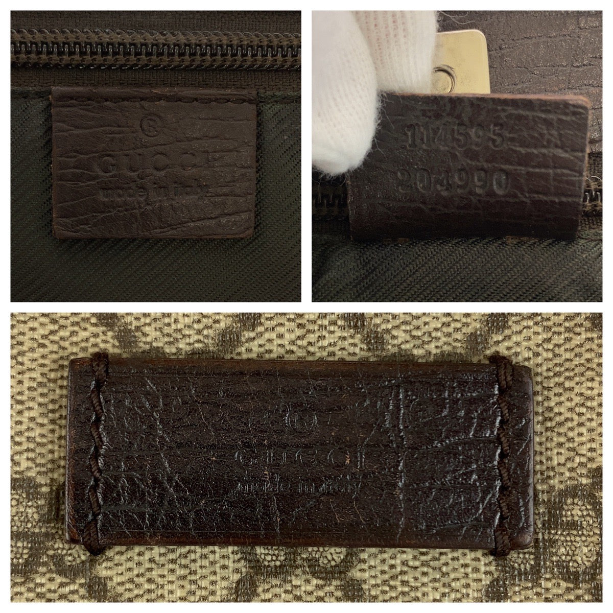 20233
GUCCI グッチ ベージュ ブラウン シルバー金具 GGスプリームキャンバス / レザー 114595 トートバッグ ショルダーバッグ レディース AB35