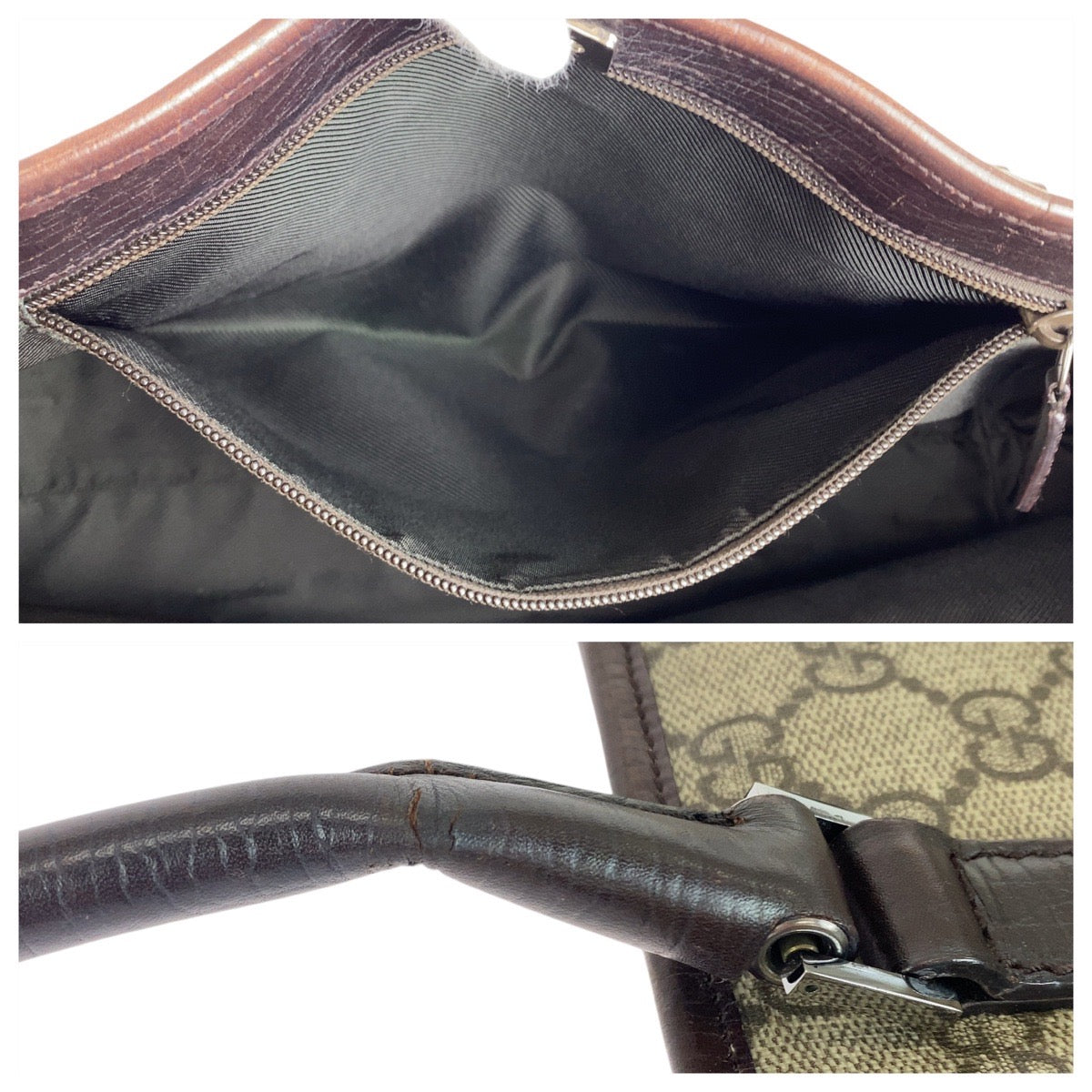 20233
GUCCI グッチ ベージュ ブラウン シルバー金具 GGスプリームキャンバス / レザー 114595 トートバッグ ショルダーバッグ レディース AB35