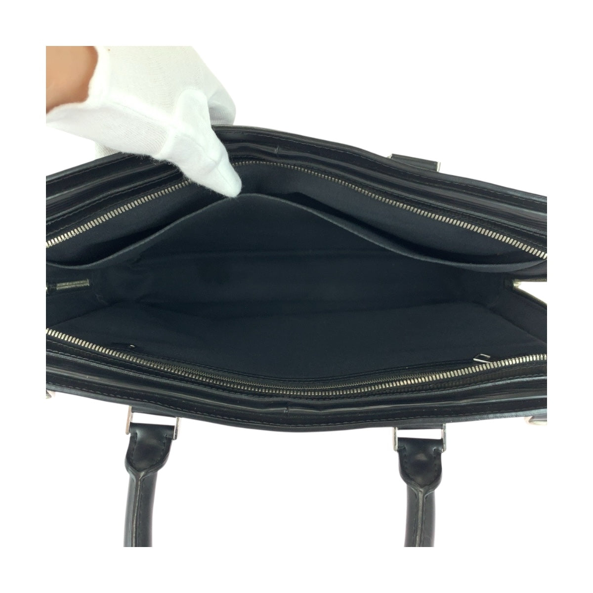 20239
LOUIS VUITTON ルイヴィトン エピ バサーノMM ノワール ブラック 黒 シルバー金具 エピレザー M54032 ビジネスバッグ ハンドバッグ メンズ AB56