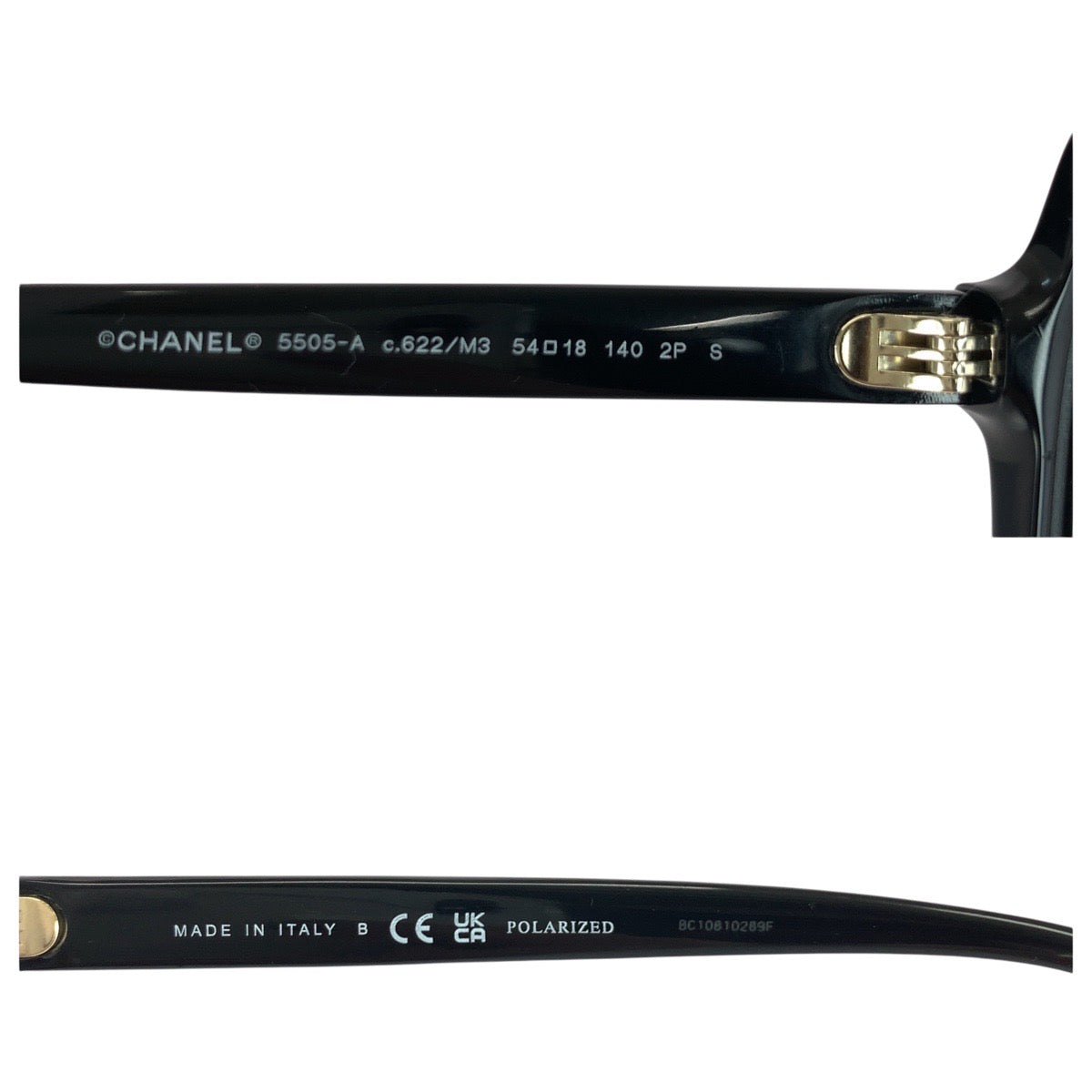 20241
CHANEL Coco Mark Black Gold Hardware Plastic 5505-A c.622/M3 54□18 140 2P S Sunglasses Eyeglasses Frame Unisex Square Women's ABP15
