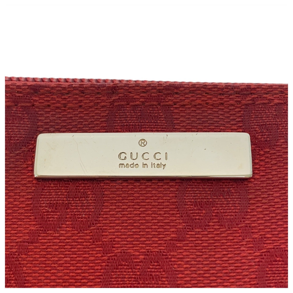 20244
GUCCI Red Silver Hardware GG Canvas 039 1108 Handbag Accessory Pouch Ladies ABP32