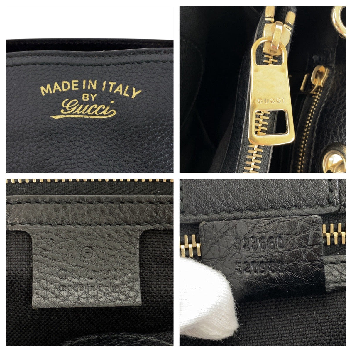 20246
GUCCI グッチ バンブー ショッパー ブラック 黒 ゴールド金具 レザー 323660 トートバッグ ハンドバッグ レディース ABP43