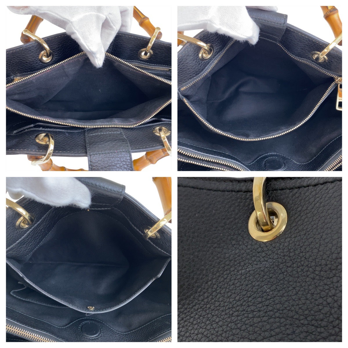 20246
GUCCI グッチ バンブー ショッパー ブラック 黒 ゴールド金具 レザー 323660 トートバッグ ハンドバッグ レディース ABP43