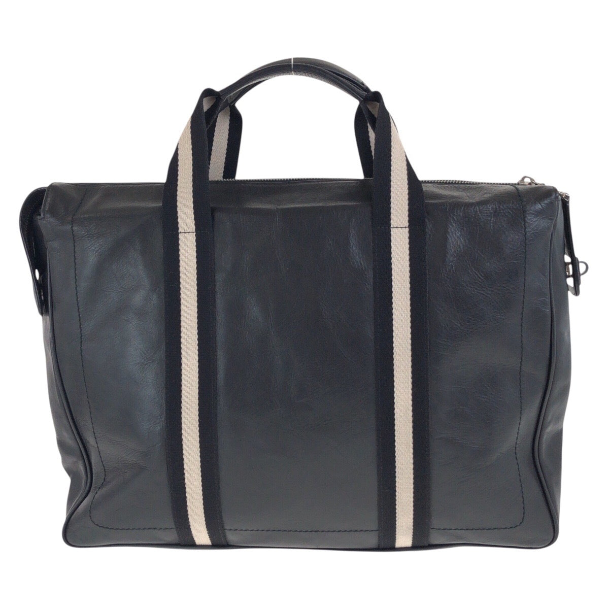 20248
BALLY バリー トレインスポッティング ブラック 黒 ホワイト シルバー金具 レザー / キャンバス ビジネスバッグ ブリーフケース メンズ ABP23
