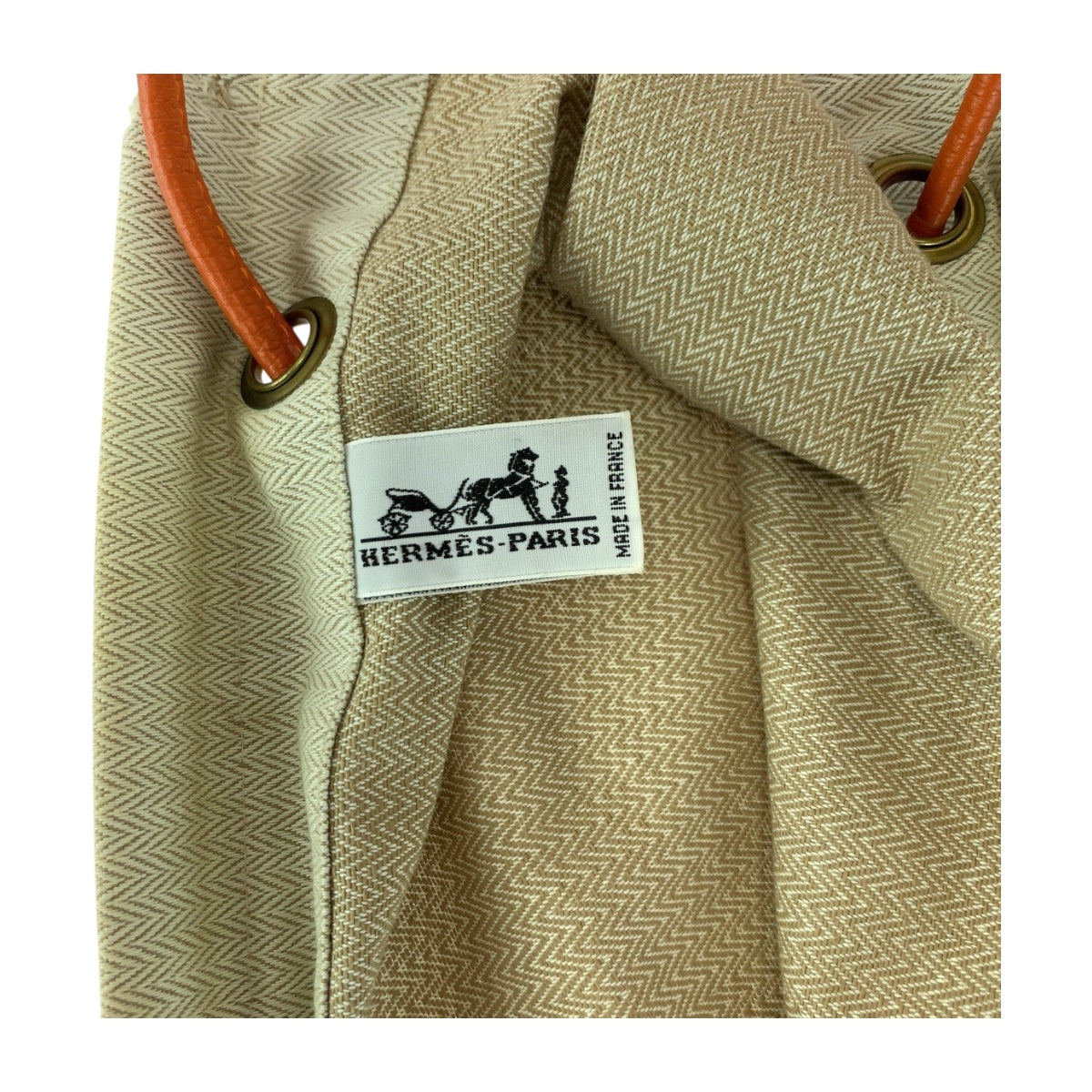 20249
HERMES エルメス アリーヌGM ホワイト オレンジ ゴールド金具 キャンバス / トワルシェブロン トートバッグ ショルダーバッグ レディース AB30