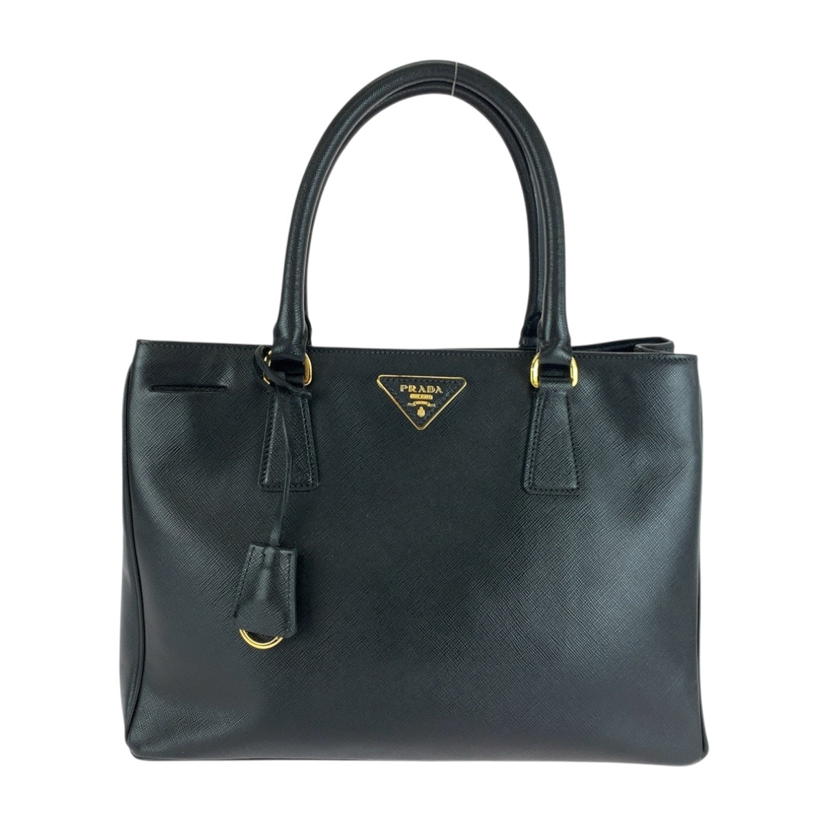 20250
PRADA プラダ サフィアーノ ガレリア ブラック 黒 ゴールド金具 レザー ハンドバッグ トートバッグ レディース AB56