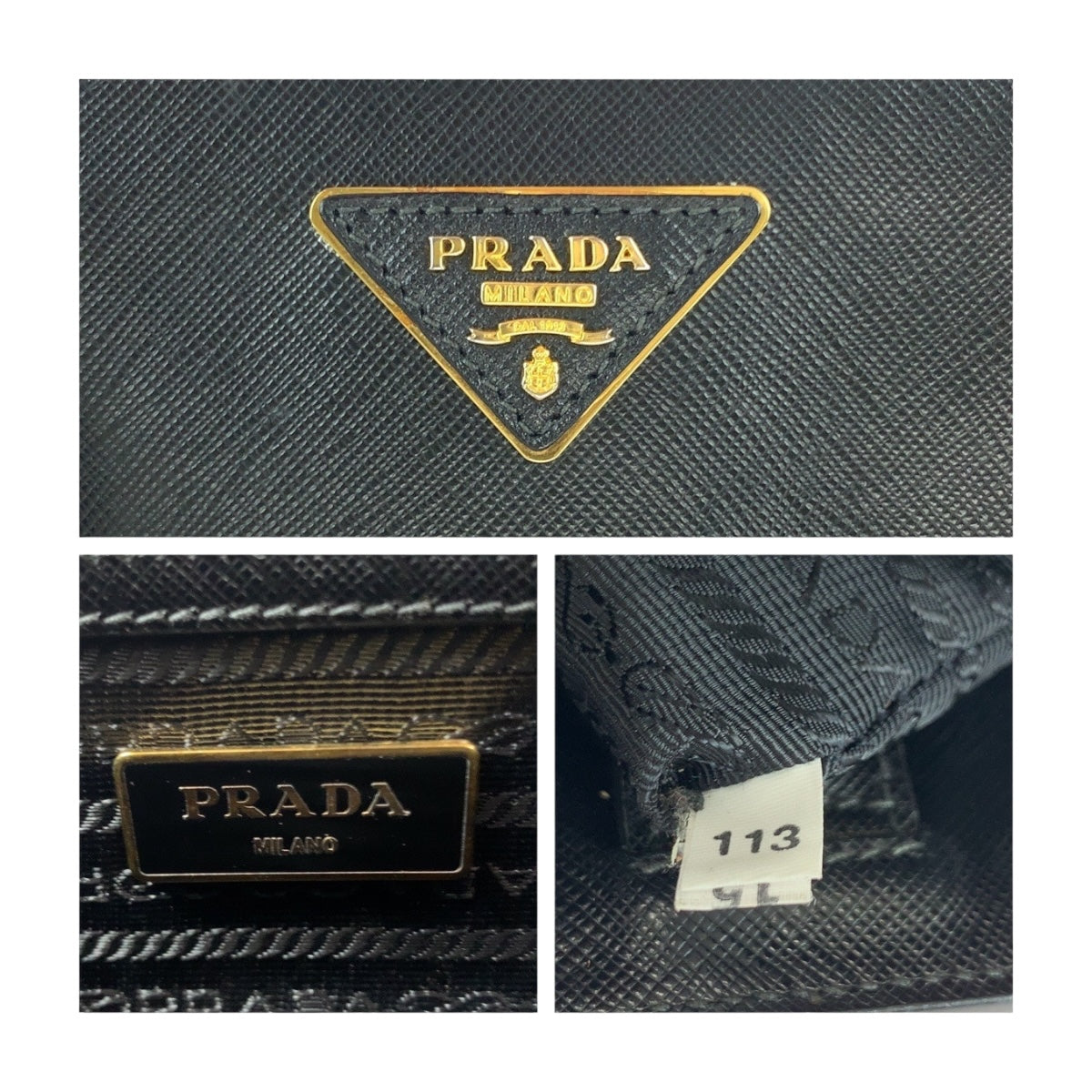 20250
PRADA プラダ サフィアーノ ガレリア ブラック 黒 ゴールド金具 レザー ハンドバッグ トートバッグ レディース AB56