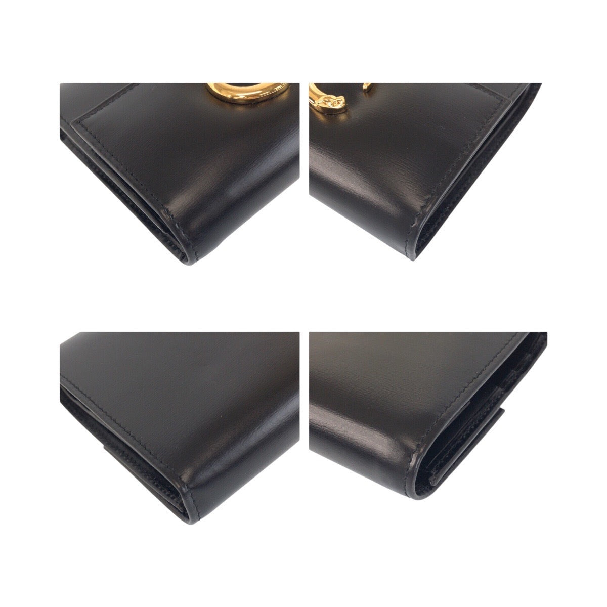 20253
CARTIER カルティエ パンテール パンサー ブラック 黒 ゴールド 金具 カーフ 三つ折り財布 折財布 コンパクトウォレット レディース SA35