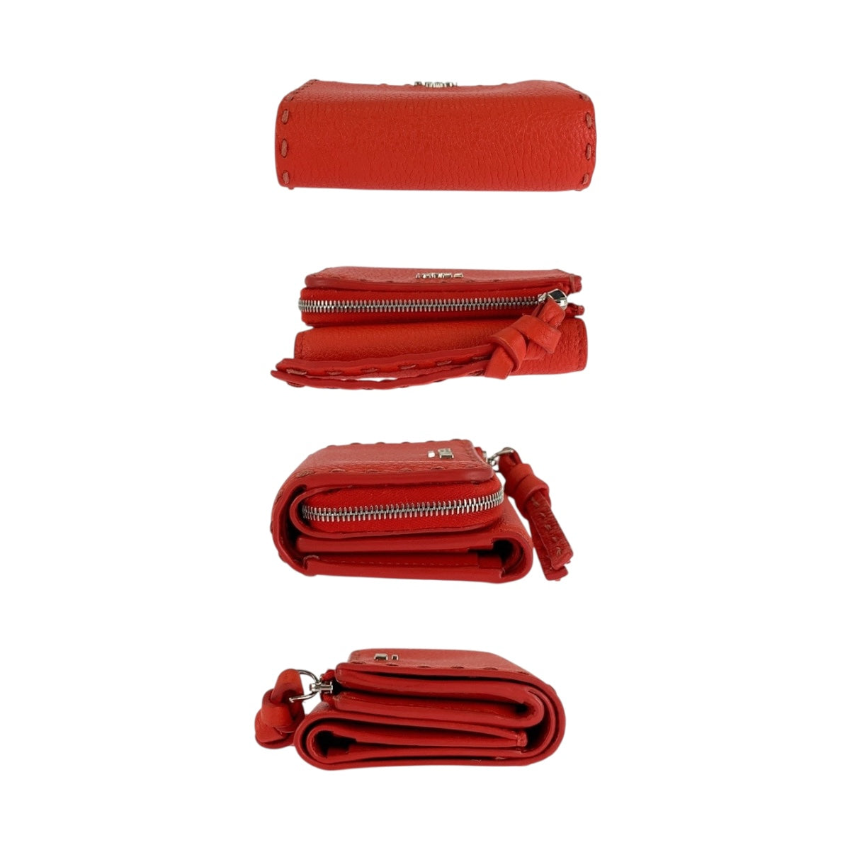 20255
FENDI フェンディ ピーカブー マイクロ レッド シルバー金具 レザー 8M0499 ARC1 折財布 コンパクトウォレット レディース A29