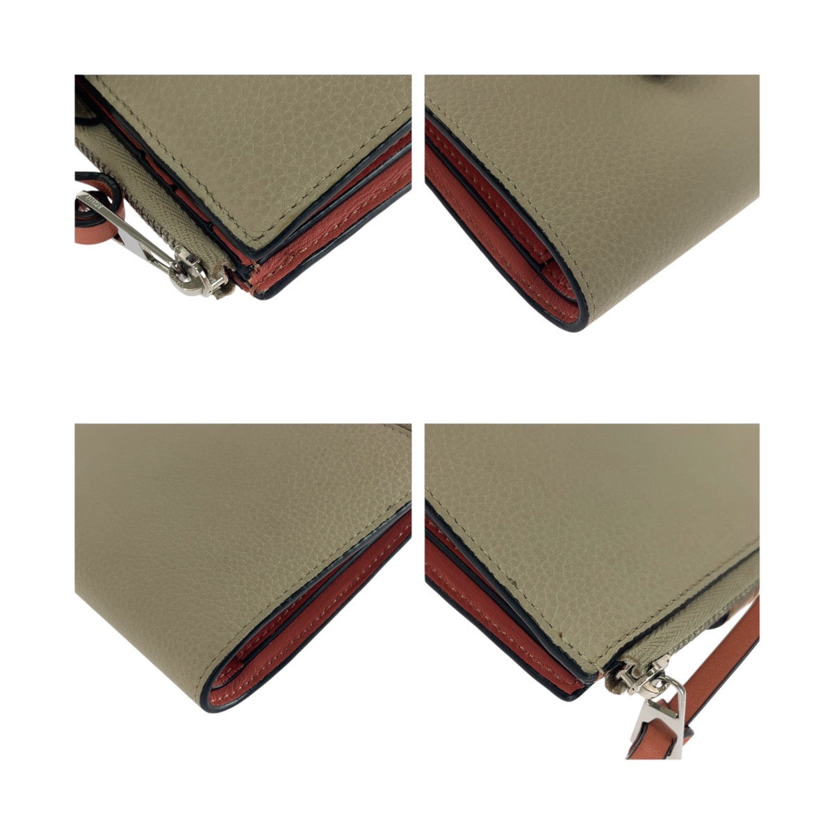 20256
LOEWE ロエベ アナグラム ベージュ ブラウン シルバー金具 レザー 折財布 コンパクトウォレット レディース ABP27