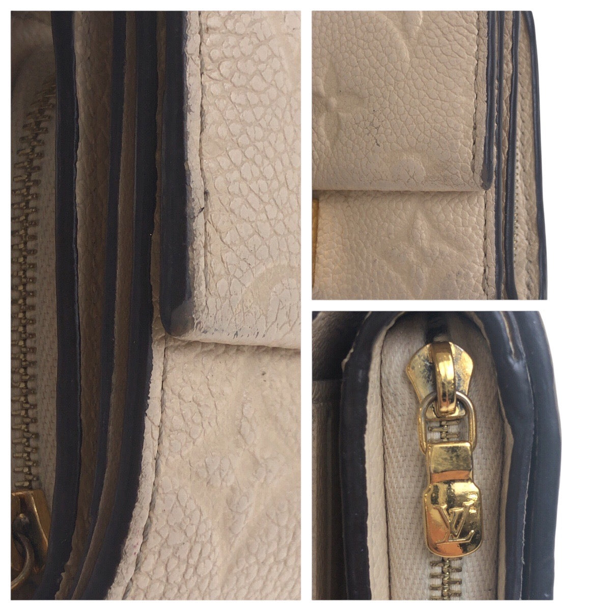 20258
LOUIS VUITTON ルイヴィトン モノグラム アンプラント ポルトフォイユメティスコンパクト ベージュ アイボリー ゴールド金具 レザー M81071 折財布 コンパクトウォレット レディース AB23