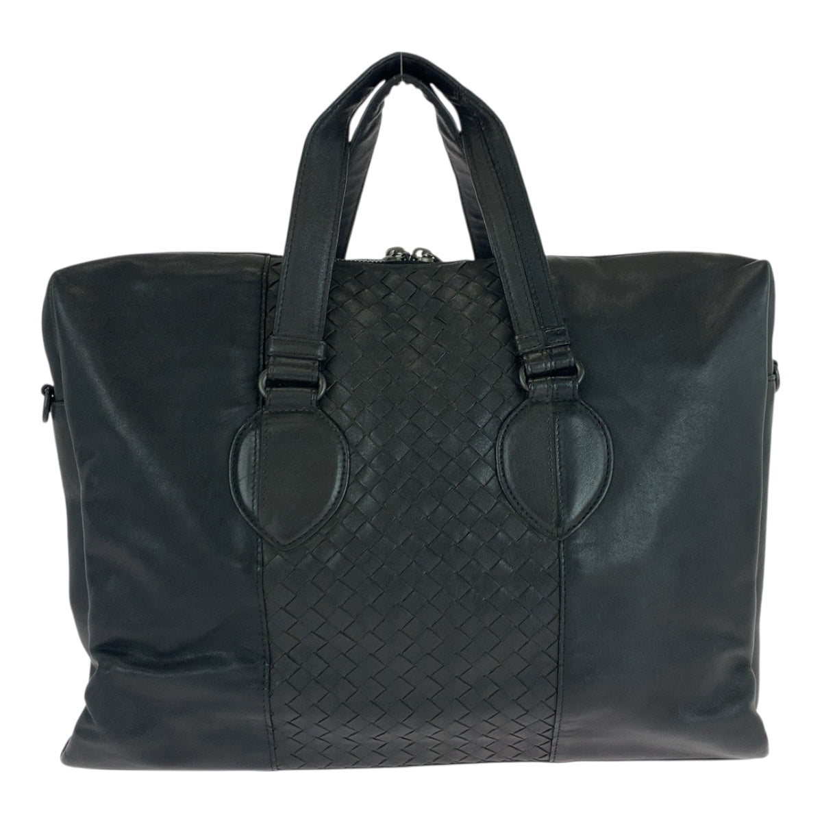 20261
BOTTEGAVENETA ボッテガヴェネタ イントレチャート ブラック 黒 シルバー金具 レザー ビジネスバッグ ブリーフケース ショルダーバッグ メンズ ABP63