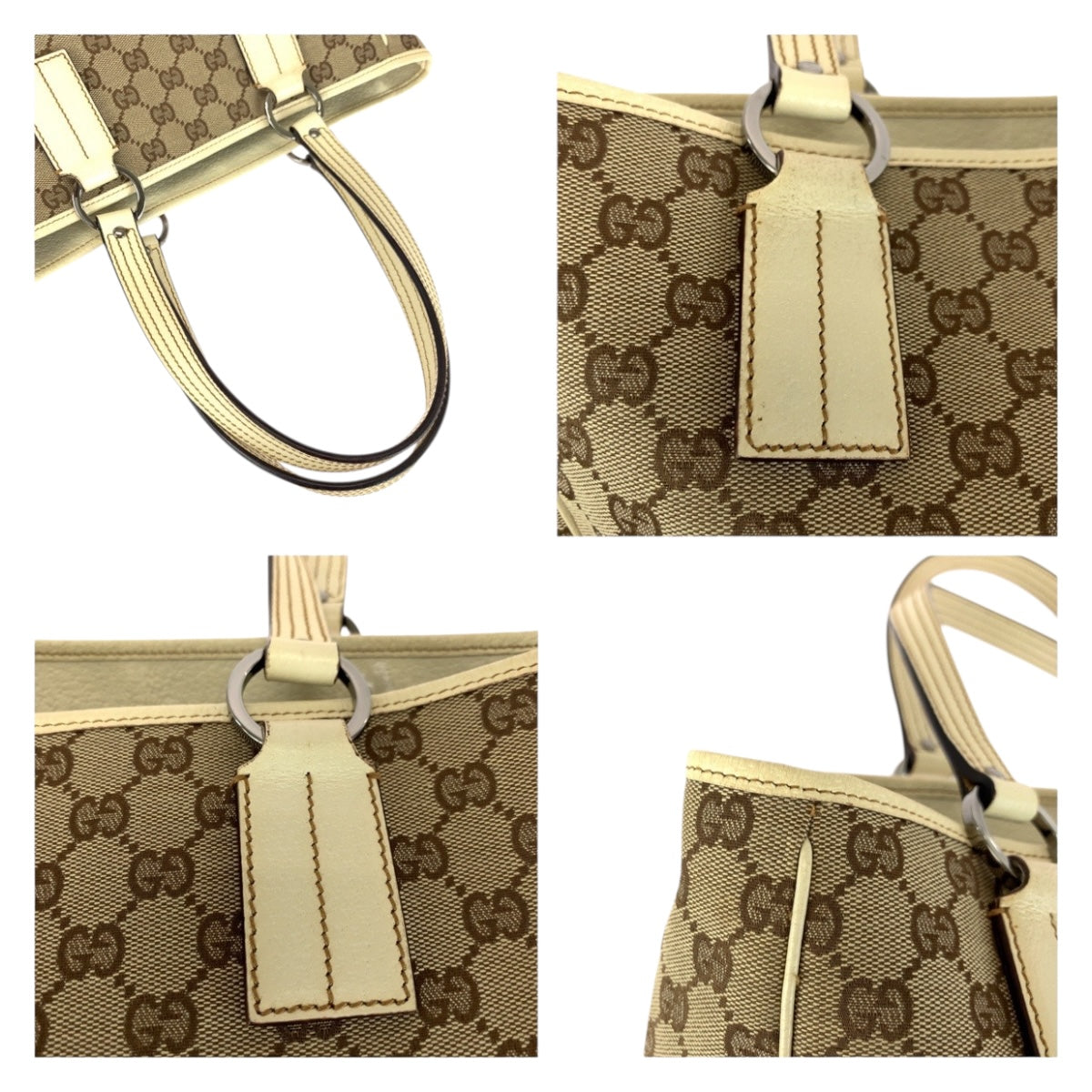 20263
GUCCI グッチ ベージュ シルバー金具 GGキャンバス 113019 トートバッグ ショルダーバッグ レディース ABP36