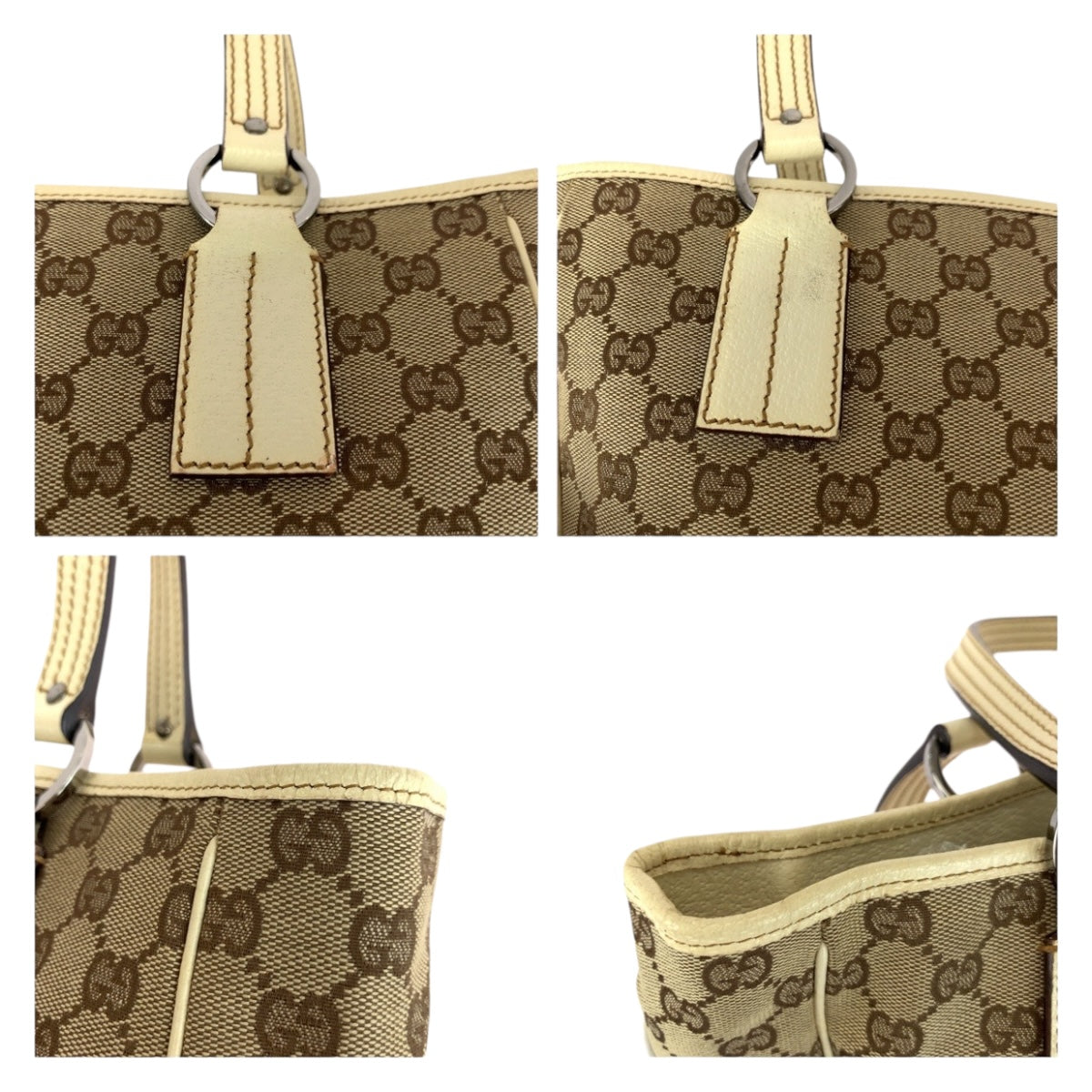 20263
GUCCI グッチ ベージュ シルバー金具 GGキャンバス 113019 トートバッグ ショルダーバッグ レディース ABP36