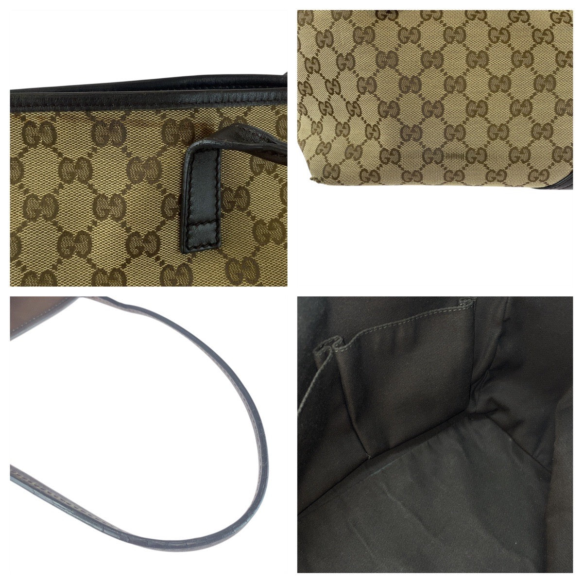 20264
GUCCI Abbey Brown Gold Hardware GG Canvas / Leather 169 946 Tote Bag Shoulder Bag Women's AB24