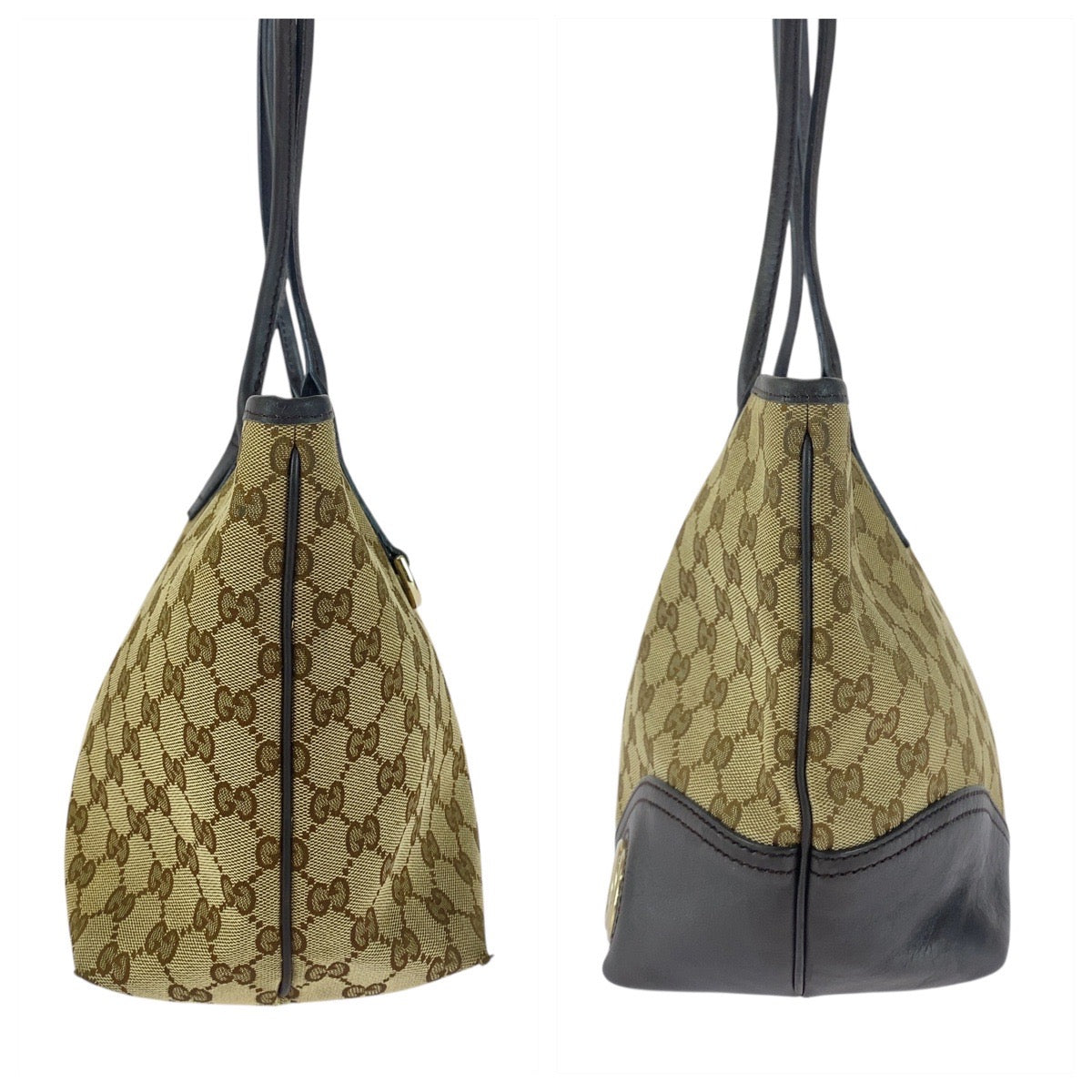 20264
GUCCI Abbey Brown Gold Hardware GG Canvas / Leather 169 946 Tote Bag Shoulder Bag Women's AB24