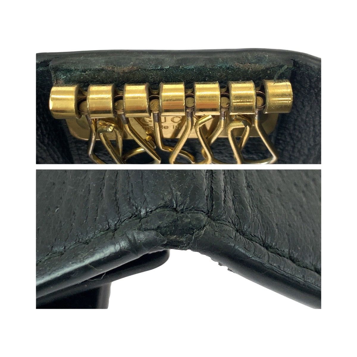 20267
GUCCI グッチ ANIMARU BEE 6連キーケース ブラック 黒 ゴールド金具 レザー 523683 キーケース 6連 男女兼用 メンズ AB7