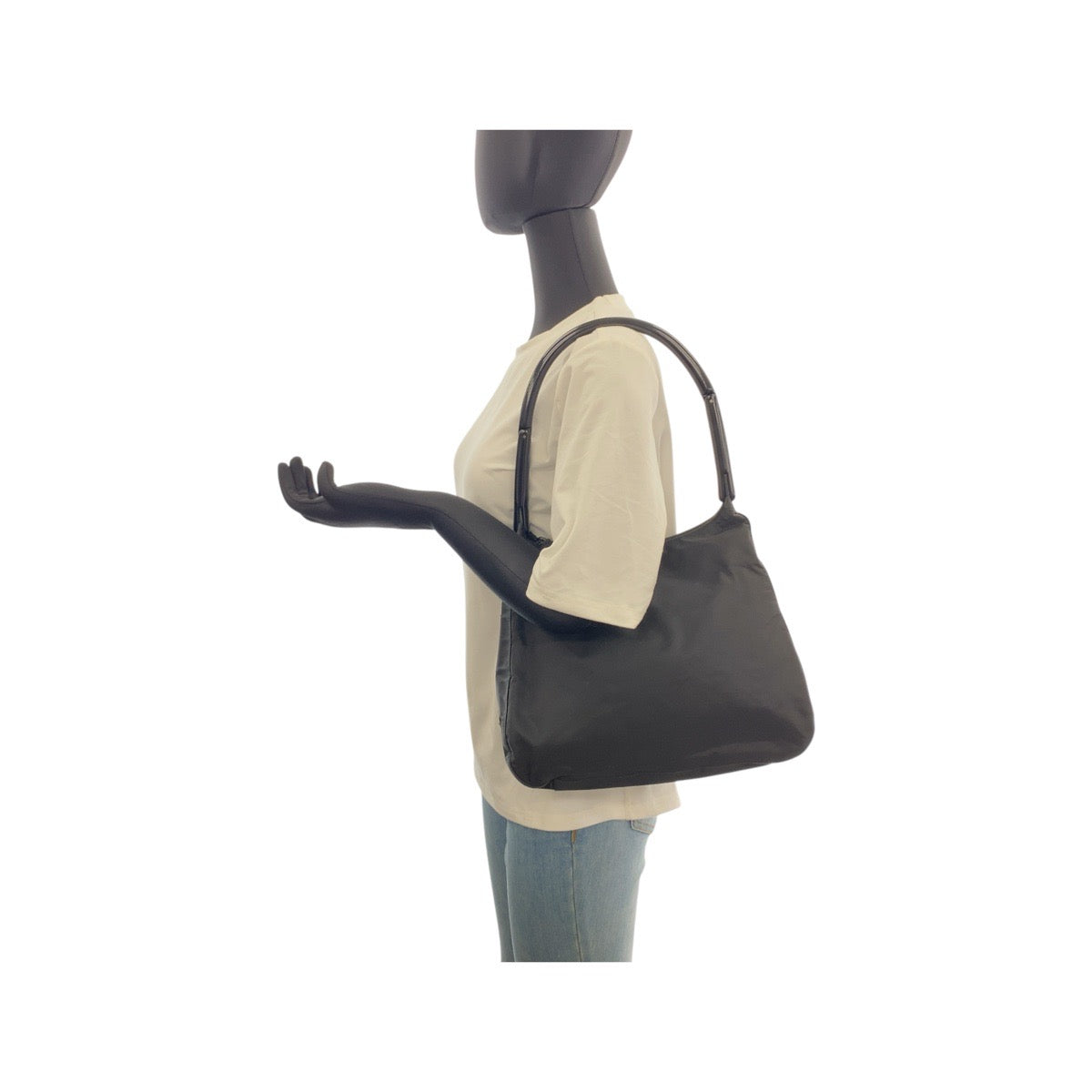 20268
PRADA プラダ テスート 三角ロゴプレート ブラック 黒 シルバー金具 ナイロン / プラスチック ショルダーバッグ ハンドバッグ レディース ABP22