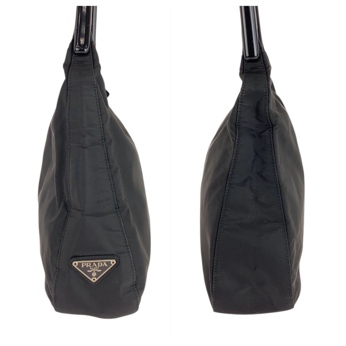 20268
PRADA プラダ テスート 三角ロゴプレート ブラック 黒 シルバー金具 ナイロン / プラスチック ショルダーバッグ ハンドバッグ レディース ABP22