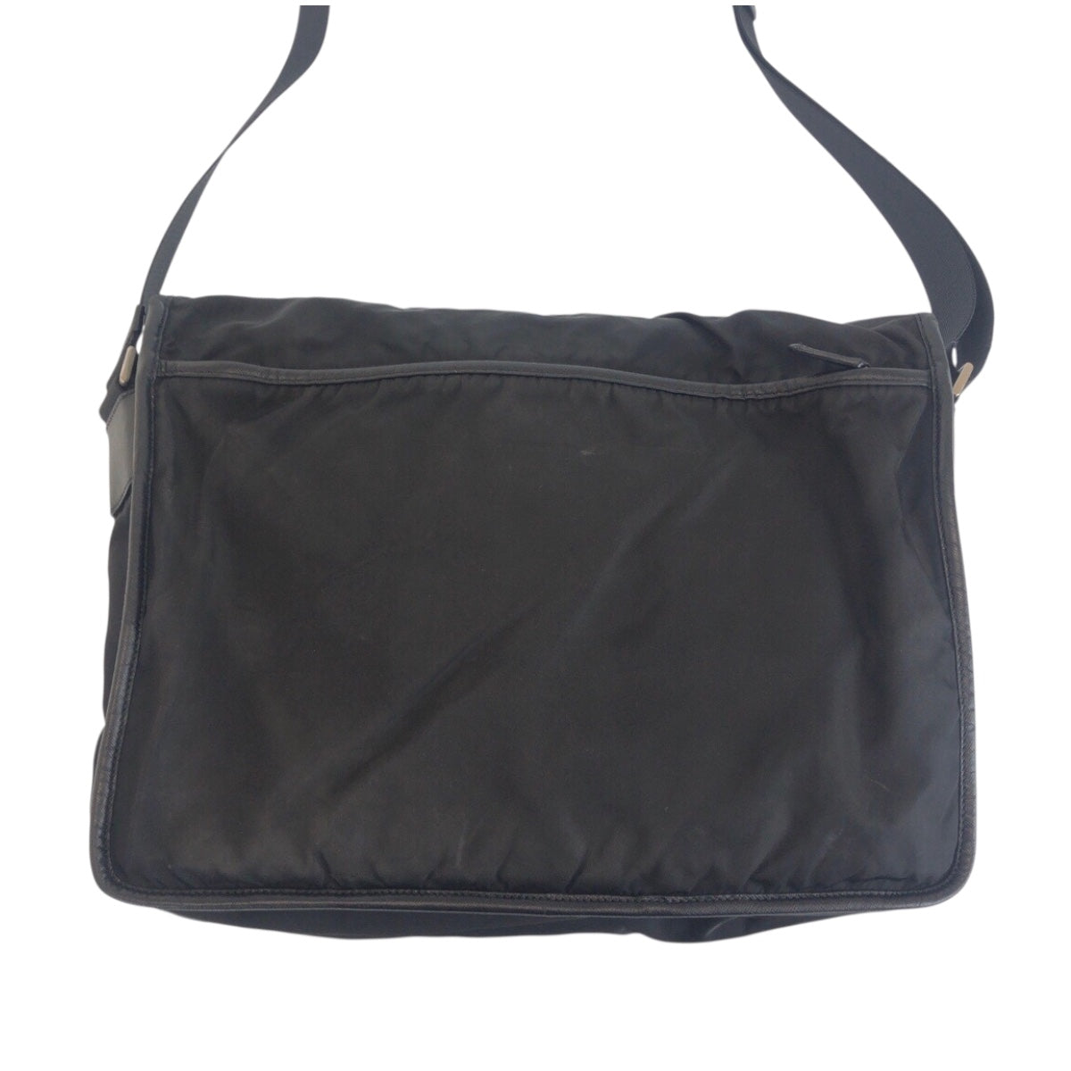 20269
PRADA プラダ テスート 三角ロゴプレート ブラック 黒 シルバー金具 ナイロン / レザー ショルダーバッグ メッセンジャーバッグ メンズ ABP42