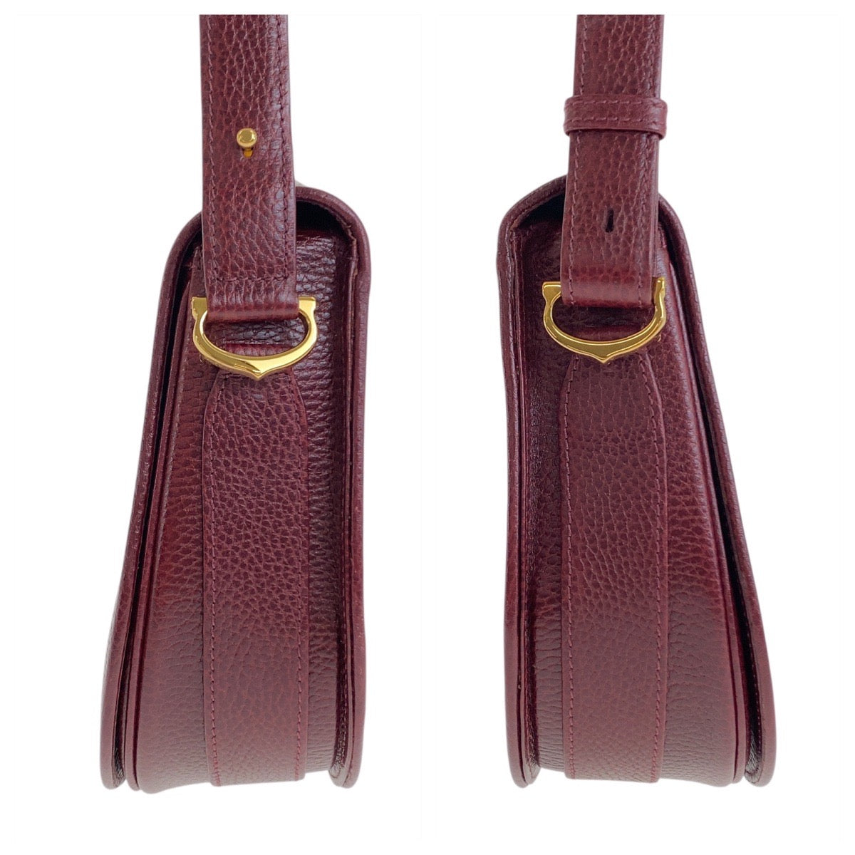 20271
CARTIER カルティエ マストライン ワインレッド ボルドー ゴールド金具 レザー ショルダーバッグ レディース A35