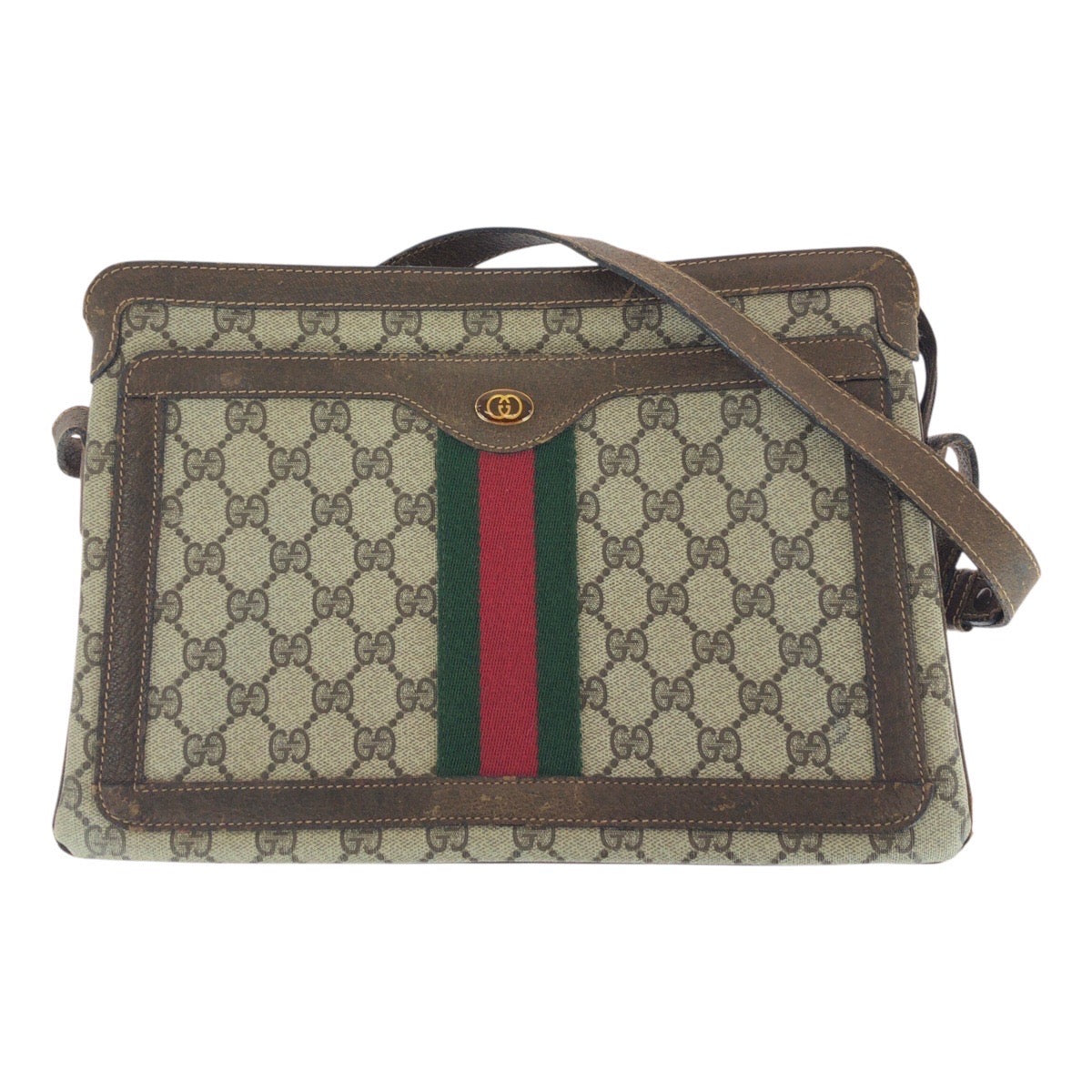20274
GUCCI グッチ ヴィンテージ オールドグッチ シェリーライン ベージュ ブラウン ゴールド金具 GGスプリームキャンバス 010・378 ショルダーバッグ 肩掛け レディース B26