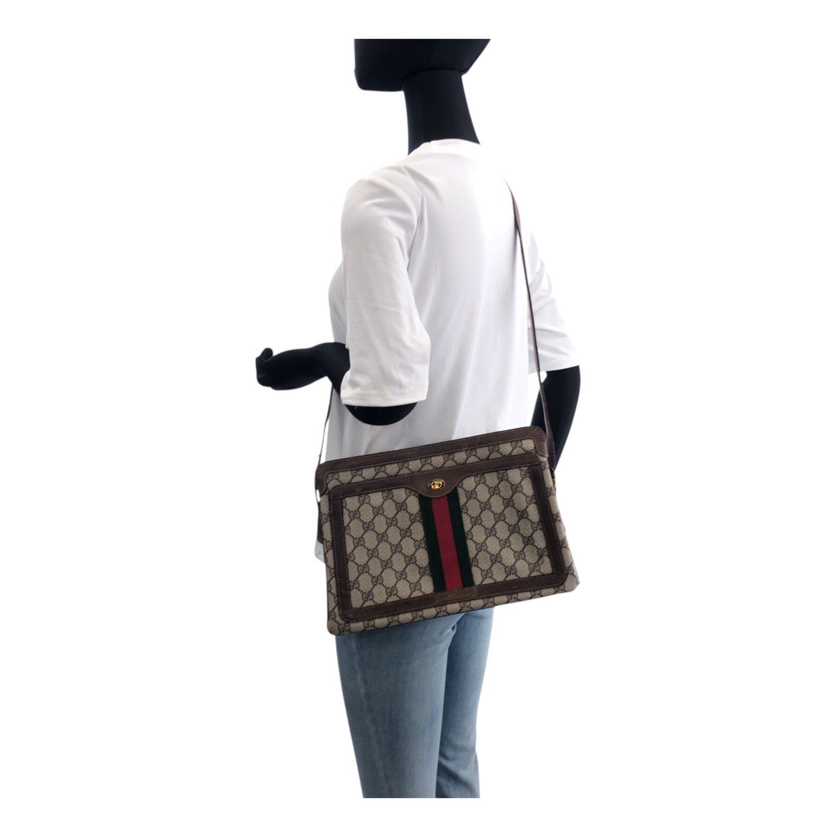 20274
GUCCI グッチ ヴィンテージ オールドグッチ シェリーライン ベージュ ブラウン ゴールド金具 GGスプリームキャンバス 010・378 ショルダーバッグ 肩掛け レディース B26
