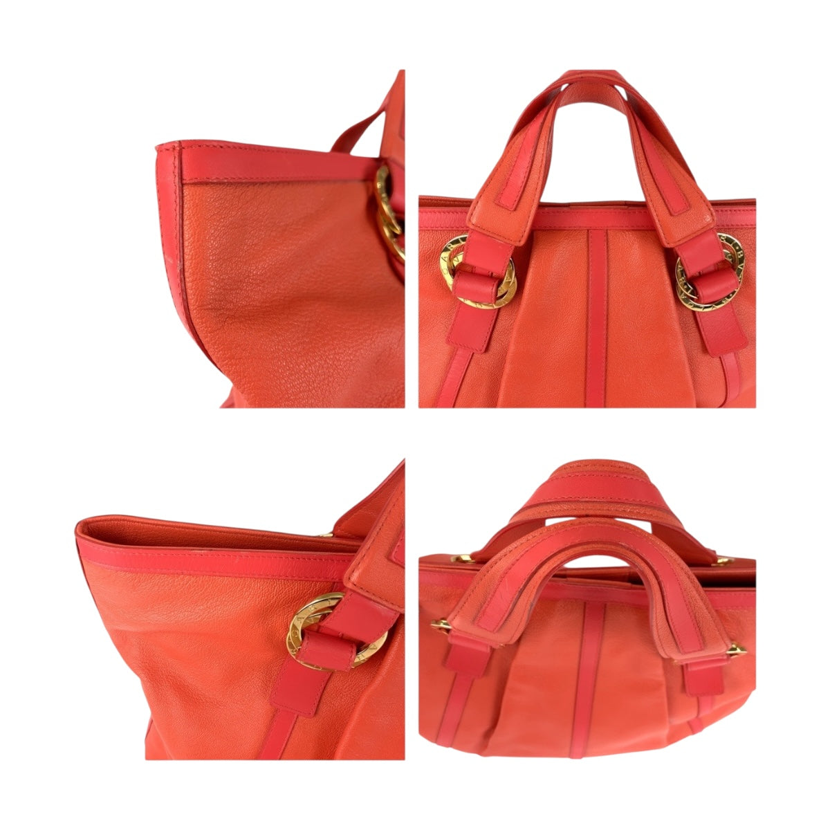 20275
BVLGARI ブルガリ チャンドラ ピンク ゴールド金具 レザー トートバッグ ハンドバッグ レディース ABP28