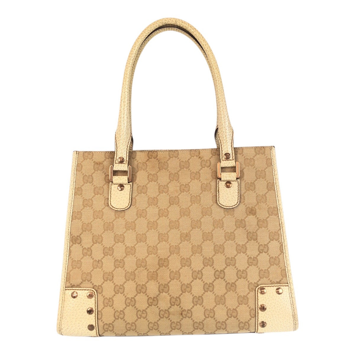 20277
GUCCI グッチ GGキャンバス スタッズ アイボリー ゴールド 金具 キャンバス / レザー 124260 トートバッグ ショルダーバッグ レディース AB35
